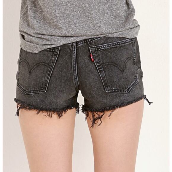 Levi’s 501 Trashed Black Denim Cut Offs - Picture 6 of 9